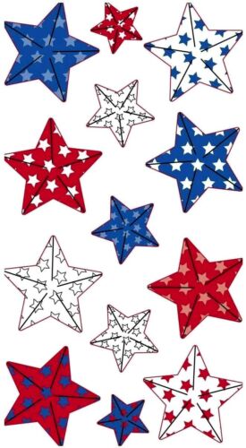 Sticko Faceted Patriotic Stars Dimensional Stickers
